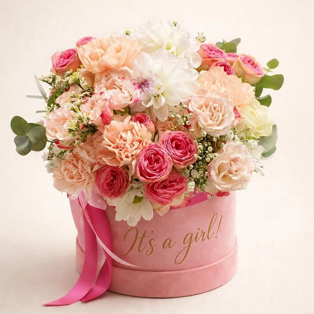 Rođenje djeteta Flower box - It's a girl!